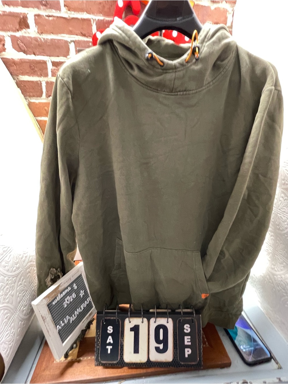 Green hoodie